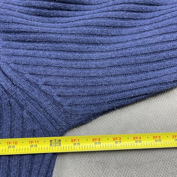 LL Bean Sweater Mens XL Tall Blue Pullover Wool Commando Henley Military Army - Picture 10 of 13